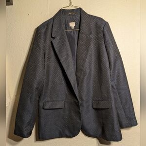 a New Day Size 14 Stylish Navy Blazer with Gold Dots